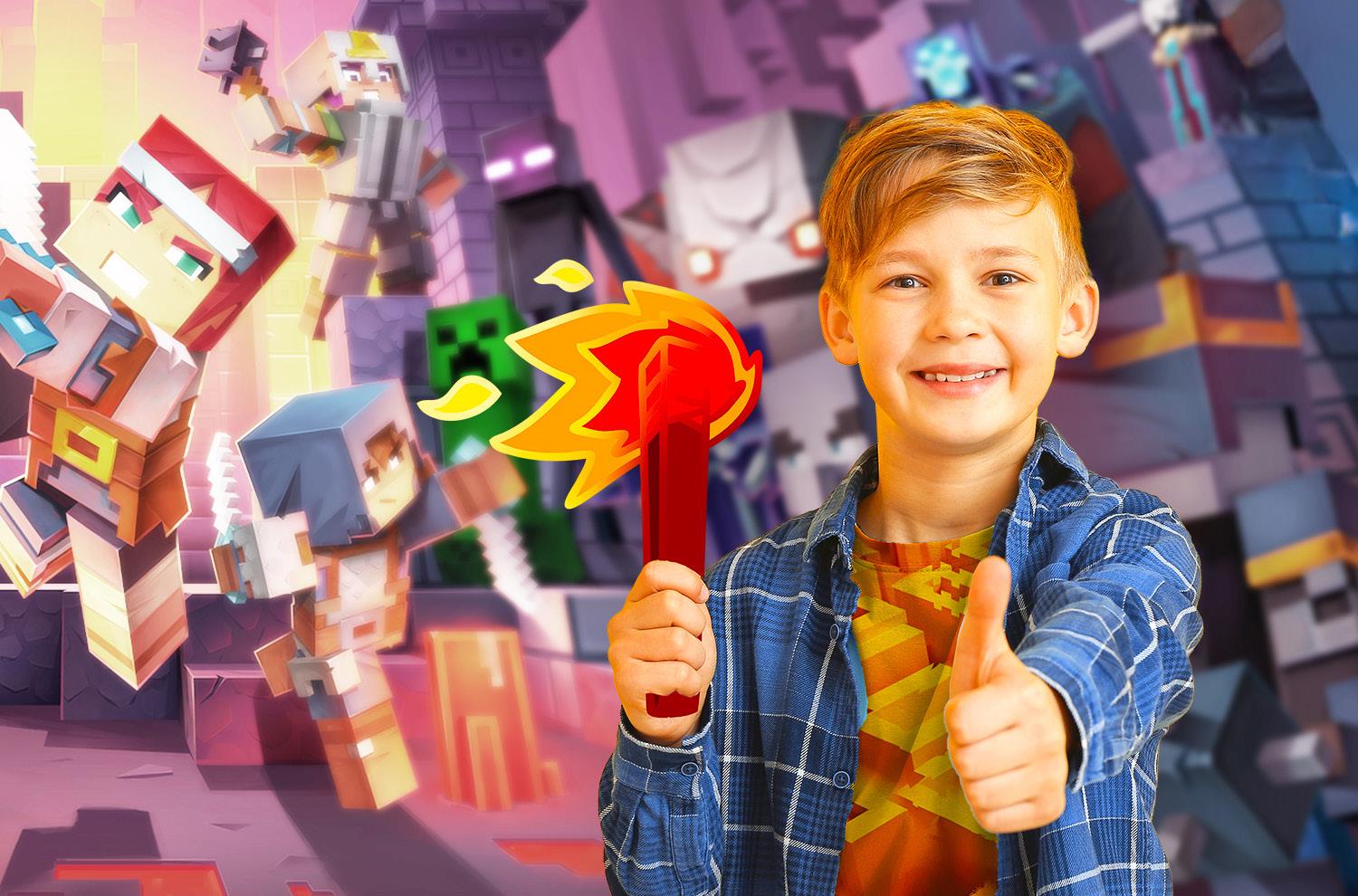 Sportowa rywalizacja w świecie gry Młodzi gracze uczestniczą w turnieju PvP Minecraft przy komputerach